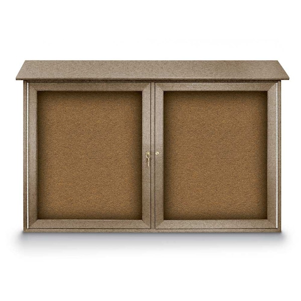 Indoor Enclosed Combo Board, 48"x36", Bronze Frame/Black & Cork